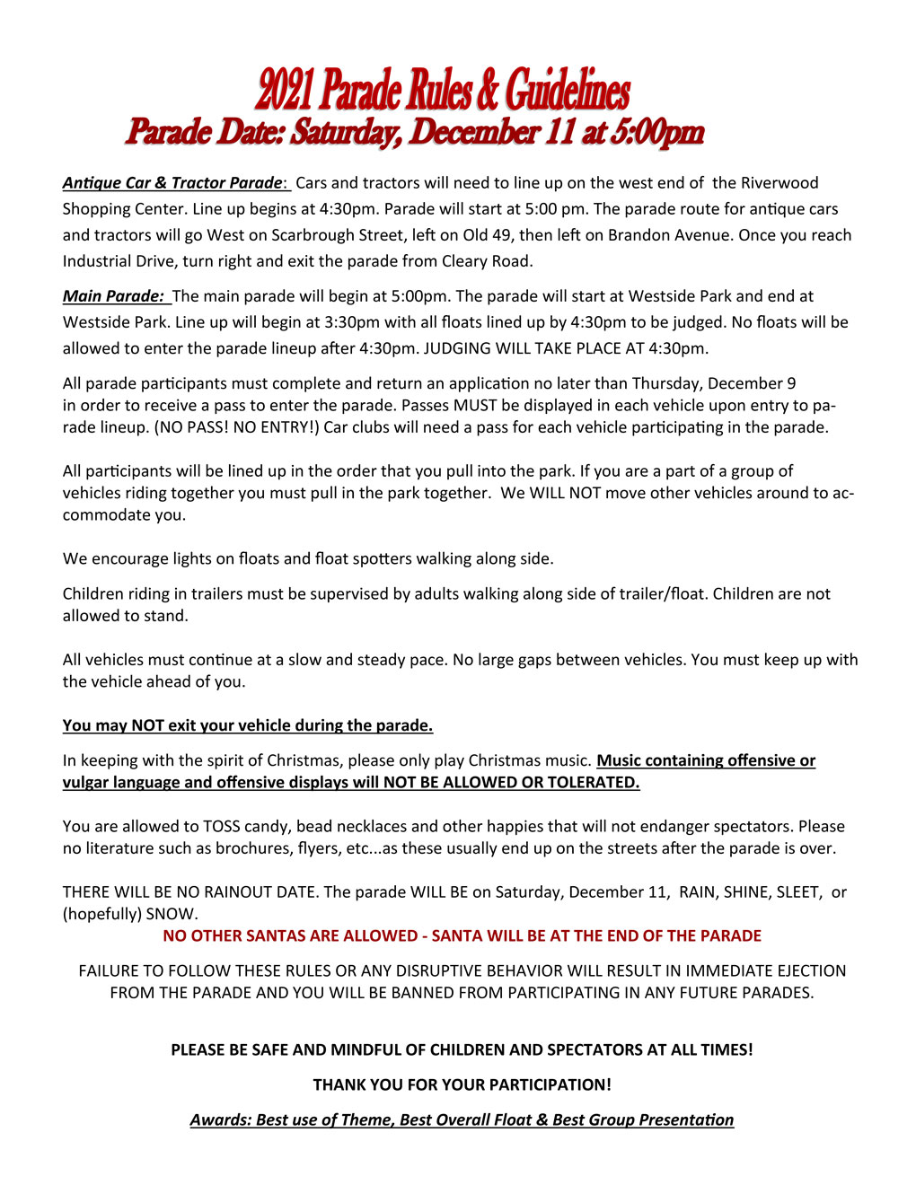 Richland Ms Christmas Parade 2022 2021 Richland Christmas Parade Rules & Registration Form - Richland Ms